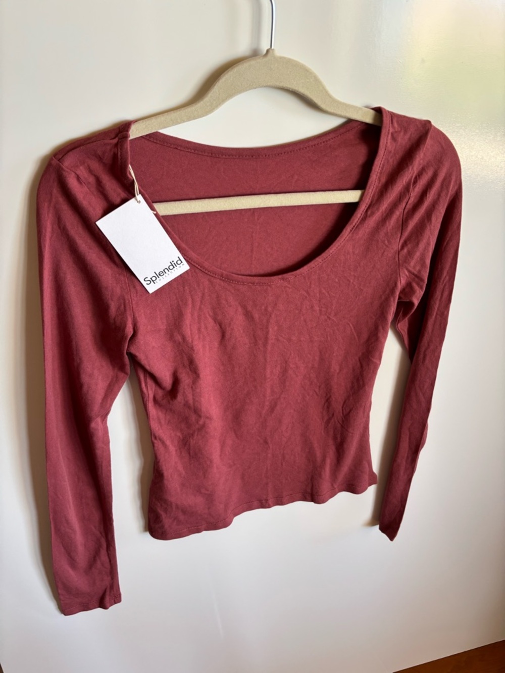 Splendid Long Sleeve Scoop Neck Top - Dusty Rose - Picture 7 of 9